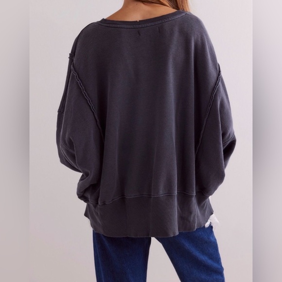 NWT Free People We The Free Camden Sweatshirt Black XS - Picture 3 of 6